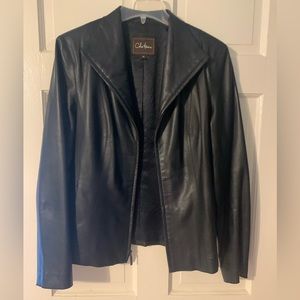 Cole Hahn black leather jacket